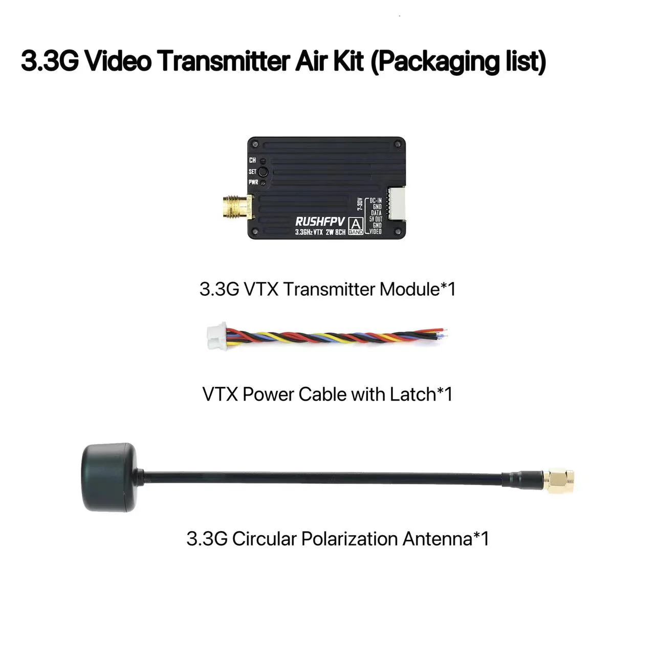RUSHFPV 3.3G 2W VTX Nadajnik F – Fpv Drone Antenna recenzja i cena