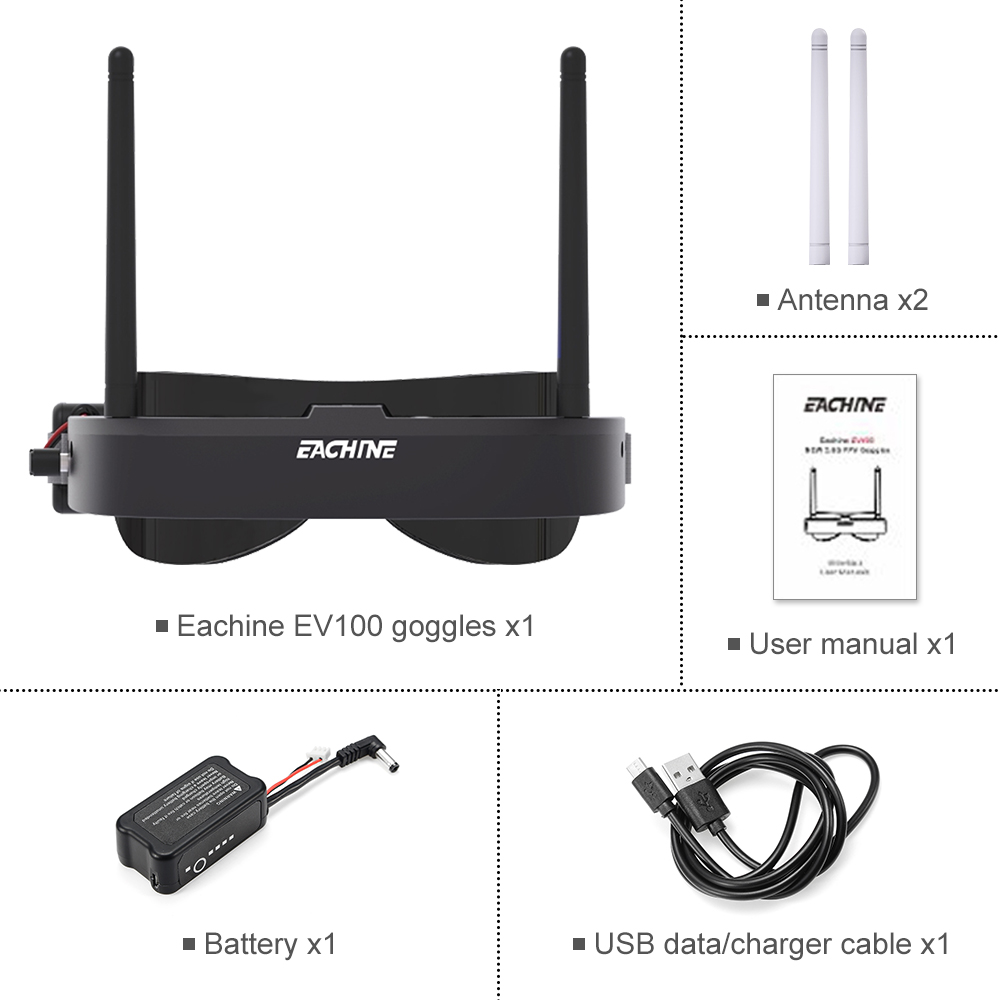 Eachine EV100 720*540 5.8G 72C – Fpv Drone Goggles recenzja i cena